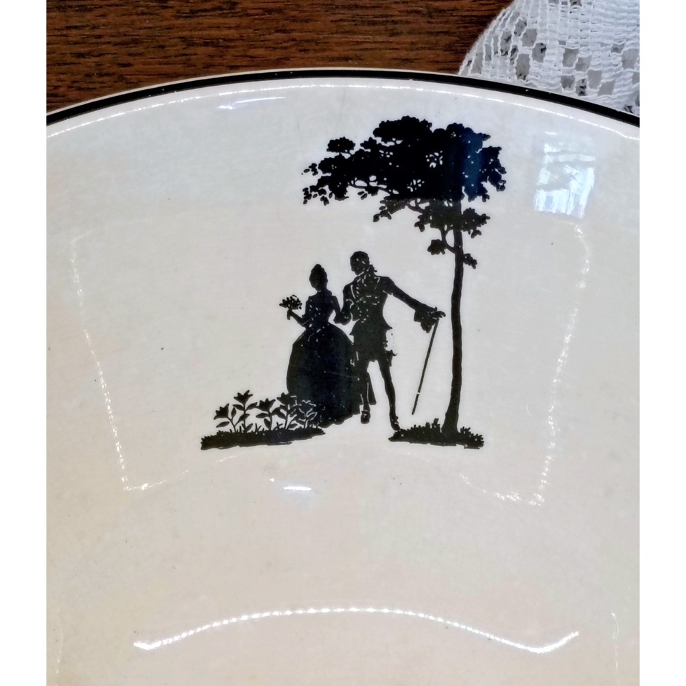 Vintage Harker Pottery Hotoven Silhouette Mixing Bowl 10 Inch Colonial Garden - Picture 4 of 10